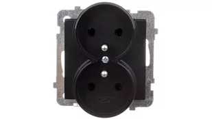 Ospel (ecru) - gniazdo Podwójne GP-2RRZ (+0) do ramki - Gniazdka elektryczne - miniaturka - grafika 1