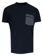Koszulki męskie - T-shirt Męski, Granatowy 100% BAWEŁNA, U-neck, z Kieszonką, Męski, Krótki Rękaw -KINGS - Kings - miniaturka - grafika 1