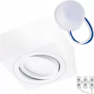Lampy pozostałe - Oprawa Natynkowa HALOGENOWA Tuba Spot Ruchoma AMAT-S Kwadratowa Biała 50mm + Wkład LED 5W 3000K LUMILED - miniaturka - grafika 1