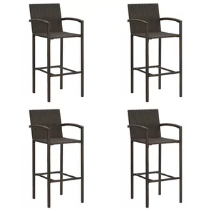 vidaXL Lumarko Stołki barowe, 4 szt., brązowe, rattan PE 313454 - Taborety i hokery - miniaturka - grafika 1