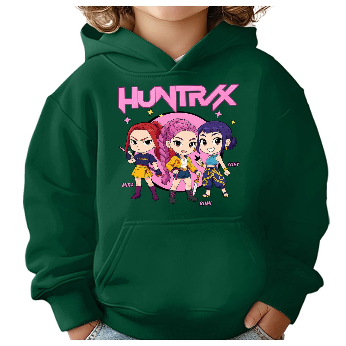 BLUZA DZIECIĘCA KPOP DEMON HUNTERS HUNTRIX 122-128 Z KAPTUREM BAWEŁNIANA