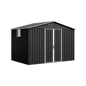 Altany ogrodowe - Domek metalowy NORDVIC Thor 283x189 cm, uchylne drzwi, Cold Grey - miniaturka - grafika 1