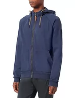 Bluzy męskie - camel active Męska bluza z kapturem, niebieski (Night Blue), XXL - miniaturka - grafika 1