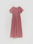 Spodnie i spodenki dla dziewczynek - Reserved - Kombinezon z krótkim rękawem - brudny róż - miniaturka - grafika 1