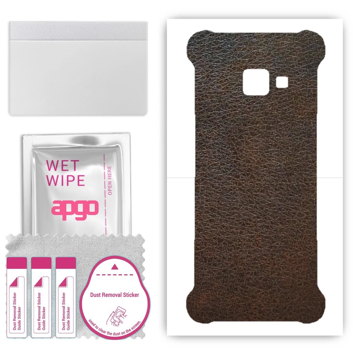 Folia naklejka skórka strukturalna na TYŁ do Samsung Galaxy Xcover 4 - Skóra Brązowa - apgo SKINS