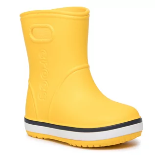 Buty dla dziewczynek - Kalosze CROCS - Crocband Rain Boot K 205827 Yellow/Navy - grafika 1