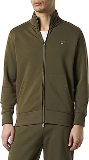 Kurtki męskie - GANT Oryginalna męska kurtka z dzianiny Full Zip, Racing Green, standardowa, Racing Green, XS - grafika 1