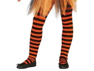 Rajstopy dziecięce - RAJSTOPKI DZIECIĘCE W PASKI CZARNO-POMARAŃCZOWE - miniaturka - grafika 1