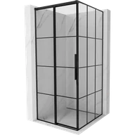 Kabiny prysznicowe - Mexen Rox kabina prysznicowa rozsuwana lewa 90 x 90 cm, czarna kratka, czarna - 8C2-090-090-70-77-L - miniaturka - grafika 1