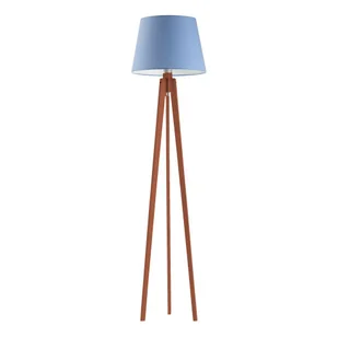 Drewniana lampa podłogowa dla dzieci CURACAO z niebieskim abażurem - Lampy stojące - miniaturka - grafika 1