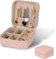 Biżuteria - akcesoria - Pudełko na biżuterię dla kobiet, organizer na biżuterię ze skóry PU, małe pudełko do przechowywania biżuterii, organizer na biżuterię do podróży i d.. - miniaturka - grafika 1