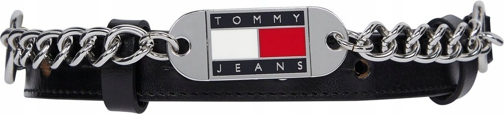 Tommy hilfiger pasek damski logo fashoin black 80