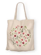 Torby i wózki na zakupy - Torba bawełniana z nadrukiem polne kwiaty - miniaturka - grafika 1