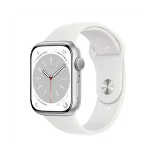 Apple Watch 8 45mm GPS Silver Aluminium Case/White Sport Band - Smartwatch - miniaturka - grafika 1