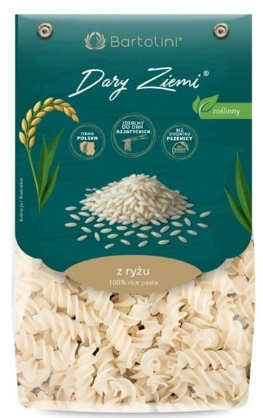 Bartolini Makaron Dary Ziemi 100% ryżowy świderek 250g