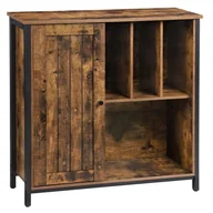 Komody - Komoda rustykalna do salonu, sypialni, 80x30x80 cm, ciemny brąz, czarny, mat - miniaturka - grafika 1