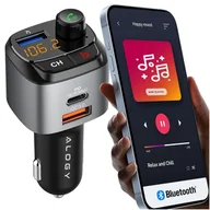 Pozostałe akcesoria do telefonów - Transmiter samochodowy FM Alogy Ładowarka USB QC 3.0 + USB-C PD Bluetooth odtwarzacz MP3 - miniaturka - grafika 1