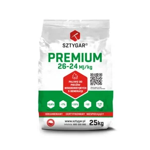 Groszek Plus Premium 25 kg 26-24 MJ/kg Sztygar - Materiały opałowe - miniaturka - grafika 1