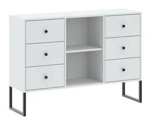 Komoda Linea 6S Czarny / Biała - Inne meble do salonu - miniaturka - grafika 1