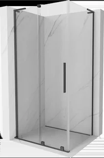 Mexen Velar L kabina prysznicowa rozsuwana 100x80 cm, transparent, gun gray szczotkowany - 871-100-080-03-65 - Kabiny prysznicowe - miniaturka - grafika 1