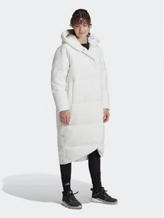 adidas Kurtka puchowa Big Baffle Down Coat HN9939 Biały Loose Fit - Odzież trekkingowa damska - miniaturka - grafika 1
