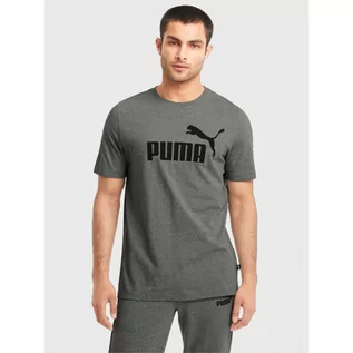 Koszulki męskie - Koszulka Bawełniana Męska Puma ESS Heather Tee T-Shirt Ciemny Szary Melanż 586736-70 - grafika 1