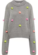 Swetry damskie - myMo Damski sweter z dzianiny 12419397, szary, wielokolorowy, XS-S - miniaturka - grafika 1