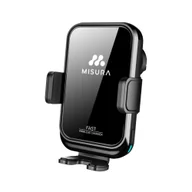 Uchwyty samochodowe do telefonów - MA04 - Samochodowy uchwyt na telefon z bezprzewodowym ładowaniem QC3.0 BLACK - miniaturka - grafika 1