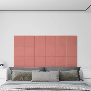 Panele ścienne, 12 szt., różowe, 60x30 cm, aksamit, 2,16 m² - Dekoracje domu - miniaturka - grafika 1