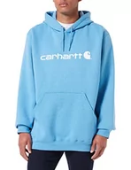 Bluzy męskie - Carhartt Męska bluza z logo Signature Midweight, Blue Lagoon Heather, XXL - miniaturka - grafika 1