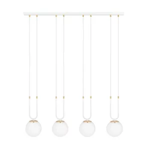 Emibig GLAM 4 WHITE/OPAL 1115/4 lampa wisząca szklane klosze GLAMOUR 1115/4 - Lampy sufitowe - miniaturka - grafika 2