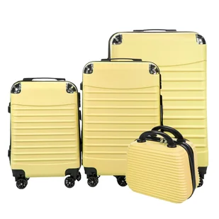 zestaw walizek podróżnych duża średnia kabinowa mała na kółkach 4w1 conseé żółty - Walizki zestaw walizek podróżnych duża średnia kabinowa mała na kółkach 4w1 conseé żółty - Walizki - miniaturka - grafika 1