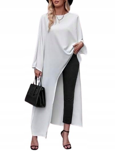 SHEIN BLUZKA DAMSKA DŁUGA BIAŁA PROSTA 38 Ł3C