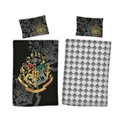 Pościel dla dzieci - Detexpol Pościel bawełniana 140x200 Harry Potter czarna HP 03 DC - miniaturka - grafika 1