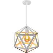 Lampy sufitowe - Polux Loftowa LAMPA wisząca DENMARK 307002 metalowa OPRAWA zwis KOSTKA kwadratowa klatka biała - miniaturka - grafika 1