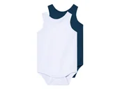 Body dla niemowląt - Lupilu Body niemowlęce z bawełny 2 sztuki Biały/granatowy 62-68 - miniaturka - grafika 1