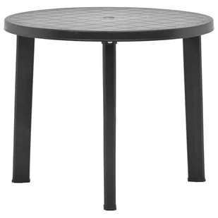 vidaXL Stolik ogrodowy, antracytowy, 89 cm, plastikowy - Stoły ogrodowe - miniaturka - grafika 1