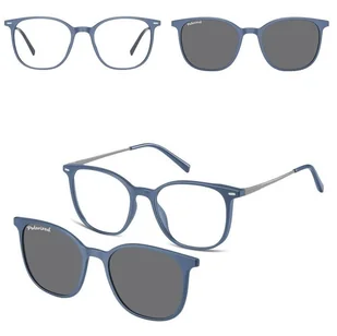 Owalne okulary pod korekcję z polaryzacyjną nakładką przeciwsłoneczną CLIP-TRC-194B-1 - Okulary korekcyjne, oprawki, szkła - miniaturka - grafika 1
