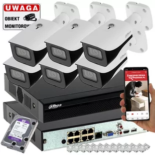 Zestaw do monitoringu firmy 6 kamer Dahua 5MPx IPC-HFW5541E-SE-0360B liczenie ludzi, rozpoznawanie twarzy - Zestawy do monitoringu - miniaturka - grafika 1