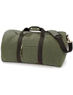 Torby podróżne - Quadra QD613 Vintage Canvas Holdall / Torba podróżna 58 x 30 x 30 cm - Kolor: Vintage Military Green - Rozmiar: 58 x 30 x 30 cm - miniaturka - grafika 1
