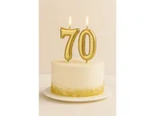 Urodziny dziecka - Świeczki cyferki złote - 70 - 2 szt. - miniaturka - grafika 1