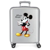 Walizki - Disney 100 Mickey Joyful Walizka kabinowa Szary 40x55x20 cms Twarde ABS Zamknięcie TSA Wbudowany 38,4l 2 kg 4 koła Podwójne Bagaż Ręczny, Szary, Talla única, Walizka kabinowa - miniaturka - grafika 1