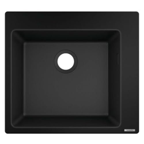 Hansgrohe S51 Zlewozmywak granitowy jednokomorowy 56x51 cm grafitowa czerń 43312170