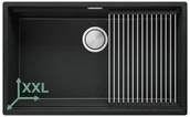 Zlewozmywaki - Zlewozmywak kuchenny granitowy jednokomorowy bez ociekacza z dużą komorą XXL Praga 80 Slim Level + zwijany ociekacz - miniaturka - grafika 1