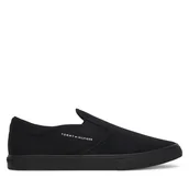 Trampki męskie - Tenisówki Tommy Hilfiger Vulc Core Slip On FM0FM05689 Czarny - miniaturka - grafika 1