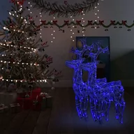Oświetlenie świąteczne - vidaXL Renifery ozdobne, 2 szt., 60x16x100 cm, akryl - miniaturka - grafika 1