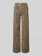 Spodnie damskie - Jeansy z szeroką nogawką i zwierzęcym nadrukiem model ‘Dara Leo Pants’ - miniaturka - grafika 1