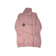 Bluzy damskie - Długa różowa bluza dresowa damska SERRA XL - miniaturka - grafika 1