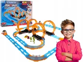 Zabawki konstrukcyjne - Przestrzenny Tor Samochodowy 59 Elementów Zabawka Dla Dzieci 4 Pętle - miniaturka - grafika 1