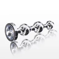 Korki analne - ToyJoy Diamond Star Beads Large Silver - miniaturka - grafika 1